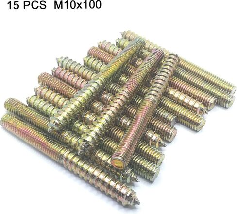 Hanger Bolt M10x80 Double Headed Bolt Self-Tapping Screw for Furniture 15Pcs in Saudi Arabia
