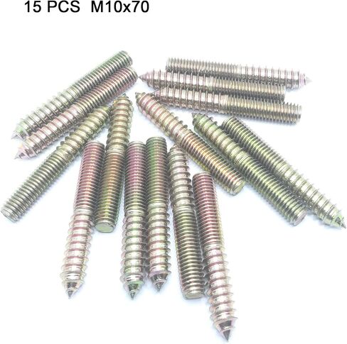 Hanger Bolt M10x80 Double Headed Bolt Self-Tapping Screw for Furniture 15Pcs in Saudi Arabia