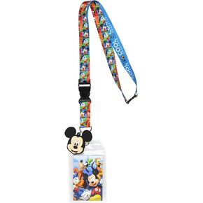 ديزني ميكي والأصدقاء The Cool Crew Lanyard مع حامل شارة الهوية و 2 بوصة Mickey Charm