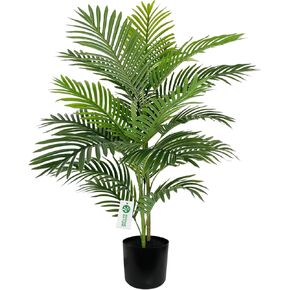 BESAMENATURE نبات شجرة نخيل الجنة الاصطناعي الصغير مقاس 76.2 سم، شجرة نخيل استوائية وهمية لتزيين المكاتب المنزلية