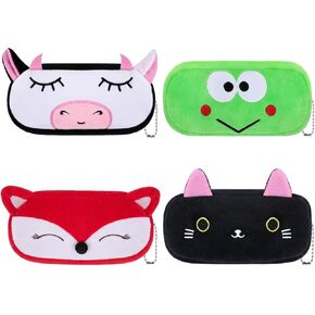 Clothmile 4 PCS Cartoon Pencil Pouch Fruit Pencil Pen Case Bet Cute Pency Bag Bag Plush Stationery Bag Desk Organizer for البالغين الأولاد الفتيات الفصول الدراسية اللوازم المدرسية