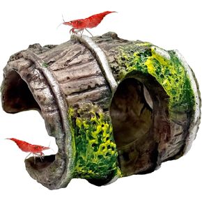 CTWPETS SHRIMP & BETTA BARREL HI -ENTING AQUARIUM DICE CAVE للروبيان ، أسماك بيتا ، الأسماك الصغيرة والحيوانات الأليفة المائية - زخرفة دبابة برميل راتنجات واقعية