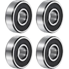 uxcell 6205-2RS Deep Groove Ball Bearings, 2pcs 25mm I.D x 52mm O.D x 15mm Thick C3 Double Rubber Sealed Chrome Steel (ABEC5, Black) in Kuwait