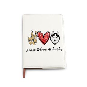 مضحك HUGHKY LEATHY NOTERS HUCKY GIFTS PEACE LOVE HUSKEY HUSKY يمتلك هدايا عاشق الحيوانات الهدايا الكلاب المحبة في دفتر Notebook (Beace Love Husky Notes)