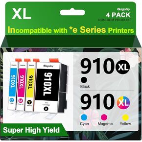 خراطيش حبر 910XL لطابعات HP Printers لـ HP 910 Ink HP910 HP910XL Work for OfficeJet Pro 8020 8025 8035 Printer و INK 910XL Black و Color Combo Pack و 4 Pack
