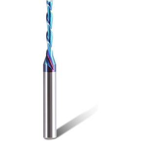 HQMaster Extra Long Spiral Router Bit 1/4 inch Shank Solid Carbide CNC Router Bit with Nano Blue Coating End Mill for Wood Cut, Carving (1/4" x 1/8" x 1" x 3" Up Cut) in Kuwait