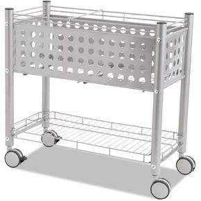 Mobile File Cart with Open Top, 28.25 x 13.75 x 27.375 Inches, Matte Gray (VF52000)