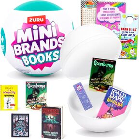 Zuru Surpain Mini Brands Books Mystery Minis - حزمة مع الكتب المصغرة المفاجئة مع صفحات قابلة للقراءة ، ملصقات ، مرجعية ، المزيد | مجموعة كبسولة الكتب العلامات التجارية الصغيرة