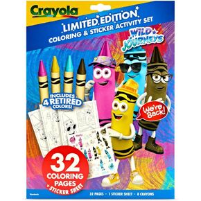 مجموعة تلوين ألوان ونشاط Crayola ، تلوين وملصقات متقاعدة ، 32 PGS ، هدية للأطفال الذين تتراوح أعمارهم بين 3+
