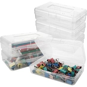 Laniakea 12pcs قلم رصاص بلاستيكي ، علبة قلم رصاص كبيرة السعة ، وحالات قلم رصاص واضحة مع أغطية ضيقة ، ومكتب فنية ، مربعات قلم رصاص قابلة للتكديس للتخزين ،