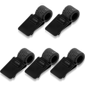 5pcs حامل القلم الأسود لدفتر الملاحظات ، حامل حلقة القلم الحافظة المعدنية القابلة للتعديل ، حامل القلم الأسود للحافظة ، حامل قلم مقاطع القلم مع الربيع ، ملحق حامل القلم الحافظة