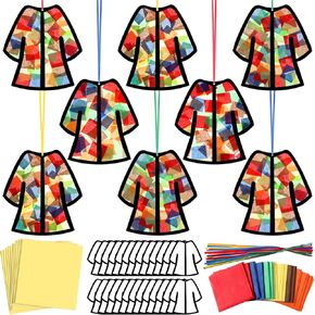 Motipuns 32 Sets Suncatchers Kits Craft Kits Diy Christian Denive VBS Craft Glass Effect Effect Trisse Kit for Sunday School Resurrection Window (VBS Sunday School)