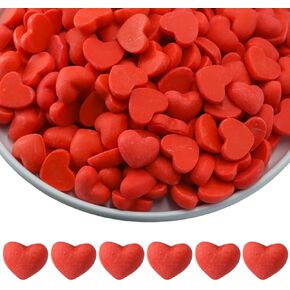 50 PCS Red Heart Resin Caldy Mini Gems Resin Resin for Craft Making Candy Scensions for Fase Vase Filler ، Wedding ، DIY Fall Handsmake Decor (Red)