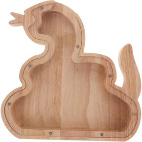 Toyandona Wooden Clear Snake Piggy Bank for Kids ، 2025 Years of the Snake Swoneys Box Chinese Zodiac Money Container Snake Tatues for Home Office Decor