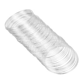 PATIKIL 100 Loops Memory Wire, 1pcs 0.8mm 20 Gauge Jewelry Wire Craft Wire Memory Steel Wire for Jewelry Making Bracelets Beading DIY Crafts, Silvery