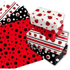 Bhnacier 12 Sheets Ladybug Paper Ladybug Fancy Gift Paper 4 Design Ladybug Party Paper for Ladybug Fancy Party Party Decoration ، 20''x 27 '' '