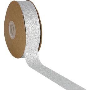 Glitter Ribbon 7/8 Inch x 25 Yards Sparkle Ribbon for Homecoming Mums Wrapping, DIY Crafts, Wreaths, Tree Ornaments, Wedding Parties, Home Decoration (Royal Blue)