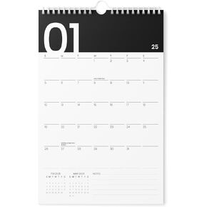 Karto Wall Calendar 2025-2026 - Vertical 11x17 inch July 2025 to December 2026 - Boost Your Productivity and Easy Planning with the Aesthetic Monthly Calendar - Modern Black