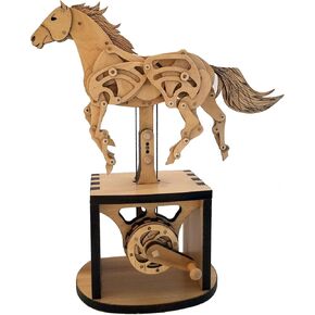 Abong 3D Wood Craft Money Mechanical Horse Automation | 221 قطعة من التخفيضات الدقيقة من الخشب الرقائقي | يتضمن كتاب تعليمات مصور