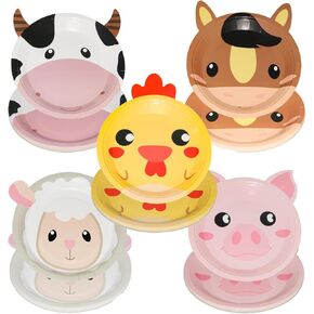 50 PCS Party Party Party Plate Plate ، لوحات مزرعة 7 بوصة على شكل حيوانات يمكن التخلص منها ، لوحات ورق حيوانات مزرعة ، لوحات عيد ميلاد المزرعة لزخارف لوازم الحفلات ودش الطفل