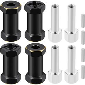 Mohero 4PCS Brass 12mm RC HEX Hub Extension محول محرك الأقراص على 1/10 RC Crawlers AXIAL SCX10 90046 D90 ترقية (17 مم)
