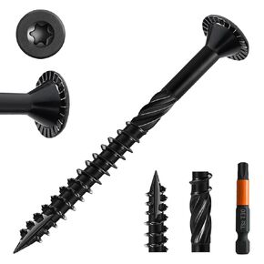 4-1/2 Inch Wood Screws, #14 100Pcs Modified Superior Grip Truss Flat Head Heavy-Duty Deck Screws, Rust Resistant Timber Screws for Timber/Log/Landscaping Wood, Star Drive with Bit