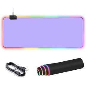 لوحة فأر ألعاب كبيرة RGB ، وسادة الماوس الممتدة مع 12 تأثيرات الإضاءة ، وموجب على الماء Mutispandex ، وقاعدة المطاط غير المنقولة ، و 80 × 30 سم / 31.5 × 11.8 في (السديم الأرجواني)