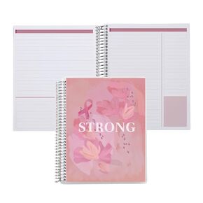 Erin Condren 7" x 9" Productivity Spiral Notebook, Lines & Checklists Layout with 80 Lb. Paper, Survivor Affirmation Cover, 160 Productivity Notebook Pages, Platinum Coil, Stickers Included