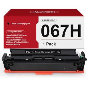 067H 067 Black Toner Cartridge Compatible Replacement for Canon 067H 067 High Capacity Works for Canon Color imageCLASS MF650C MF656Cdw MF653Cdw MF654Cdw LBP630C LBP632Cdw Printer 1-Pack with Chip