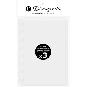 Discagenda Clear Card حامل A5 (5.8 × 8.3 بوصة) ، 3 حزمة ل 6 حلقات منظم مخطط مونيرنر الشخصي