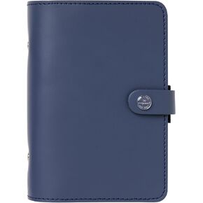 Filofax The Original Organizer, Personal Size, Midnight Blue - Leather, Six Rings, Week-to-View Calendar Diary, Multilingual, 2025 (C022600-25)