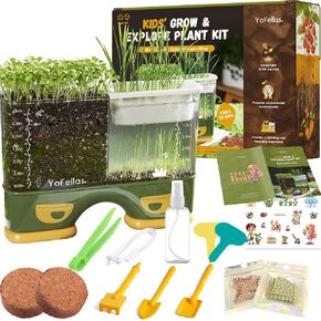 Kids Root Viewer & Gardening Kit - Easter Gifts - STEM Science Plant Grotge ، مجموعة مراقبة التربة والتربة ، ومجلة النمو والملصقات للأطفال الذين تتراوح أعمارهم بين 6 7 8 9 10-12+