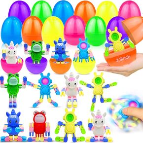 12 حزمة 3.8 '' Jumbo Prectiped Easter Easter مع Bunny Unicorn & Frog Fidget Spinners Easter Staint