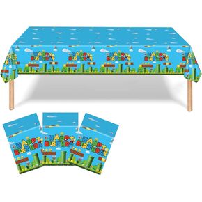 3 PCS فيديو ألعاب حفلة tablecloth قابلة للتصرف بلاستيك لعبة مستطيل الجدول يغطي غلاف ألعاب الفيديو البلاستيكية لزخارف حفلة عيد ميلاد لوازم 86.6 × 51.2in