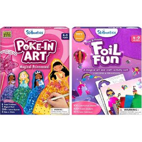 Poke Skillmatics Poke in Art Magical Magical Princess & Foil Fun Unicorns & Princesses Bundle ، No Mess Art for Kids ، نشاط إبداعي DIY ، هدايا للأولاد والبنات الذين تتراوح أعمارهم بين 4 ، 5 ، 6 ، 7 ، 8 ، 9