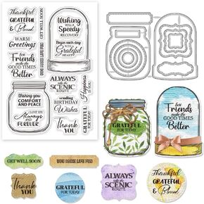 بركات Globleland بركاتها جرة جرة صافية وإطار جرة الزجاج يموت مموت ل DIY Scrapbooking وبطاقات صنع ألبوم الصور الزخرفية الديكور الدفترية