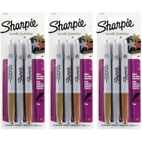 علامة دائمة النقطة الدقيقة Sharpie ، ألوان متنوعة ، 3 عدد (حزمة من 3) إجمالي 9 علامات