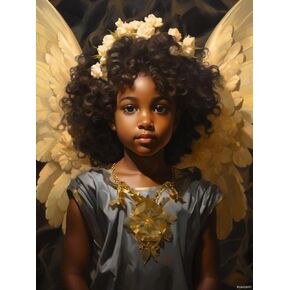 Puagemti Black Angel Women 5D Full Round Drill Art Art Painting Kits by Number for Beals Beginner Diamond Art Paints Beads Art Crystal Cross Cross Kits for Wall Decor