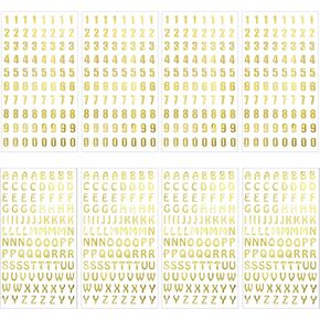 704Pcs/8 Sheets Letter Stickers Gold, Gold Alphabet Number Stickers,Self-Adhesive Glitter Letter Number Sticker for DIY Craft Art Scrapbooks Greeting Cards Bulletin Boards Classroom Home Decor