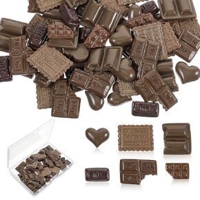 60pcs حلوى مزيفة ، زخارف راتنج الشوكولاتة المزيفة ، محاكاة شوكولاتة كابوشون ، شوكولاتة ساخنة مزيفة للحرف اليدوية ، ديكور المطبخ المنزلي ، عارضات حلوى حلوى عيد الميلاد (6 أنماط ، بني)