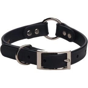 Mendota Pet Durasoft Imitation Leather Collar - Center Ring Dog Collar - Made in The USA - Waterproof, Odor Resistant - Orange, 1 in x 16 in