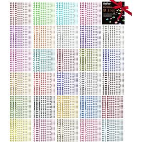 ملصقات حجر الراين 4950 PCS ، تلصق أحجار الوجه اللصق الذاتي Nicpro على مجوهرات الجسم في 4 حجم 30 ألوانًا ، 30 ورقة زخارف للزخارف ماكياج الأظافر