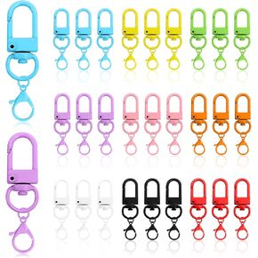 27PCS Colorful Lobster Claw Clasp Metal Double Lanyard Swivel Trigger Snap Hooks Strap Open Ring Flat Split Loop Trigger Buckle Clasps Lock Connectors for Backpack Jewelry Keychain Purse DIY Crafts
