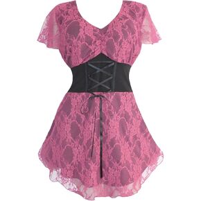 Dare to Wear Victorian Gothic Boho Women's Plus Size Sweetheart Corset Top
