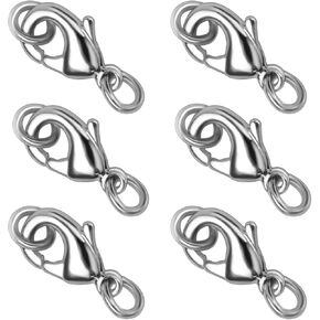 6 PCS Clowster Claw Clasps for Neckleace Bracelet Jewelry Making Claw Claw Clasp with Class Jump Rings Clasps and Closure