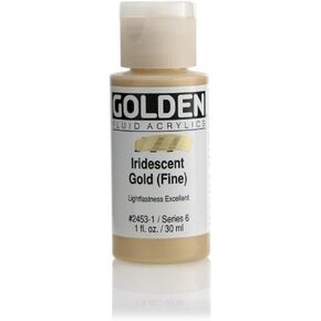 Golden Fluid Acrylic Paint 1 Ounce-Iridescent Gold Fine