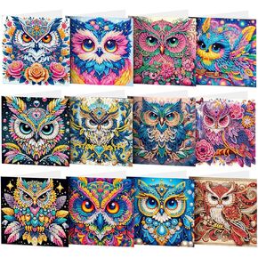 ACSAUMMY Diamond Art Happy Birthday Cards, 6 Pack 5D Diamond Greeting Cards Kits for Adults DIY Diamond Art Birthday Cards with Envelopes Birthday Gifts for Families, Friends, Partners