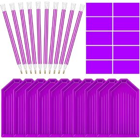 30pcs أدوات فن الأرجواني الماس 5D الماس الإكسسوارات وأدوات الأدوات ، مع 10 أقلام ، 10 أشعة ، 10 طين غراء ، لحرف Diy Diamond Paints