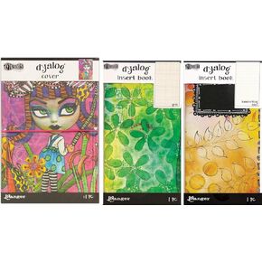 Dyan Reaveley's Dylusions Dyalog Bundle - صدق غطاء القماش و 2 كتب إدراج