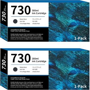 730 Ink Cartridges 2-Pack 300ml Matte Black P2V71A Replacement for HP 730 Ink Cartridge for DesignJet T1600 T1700 T2600 Printer Ink